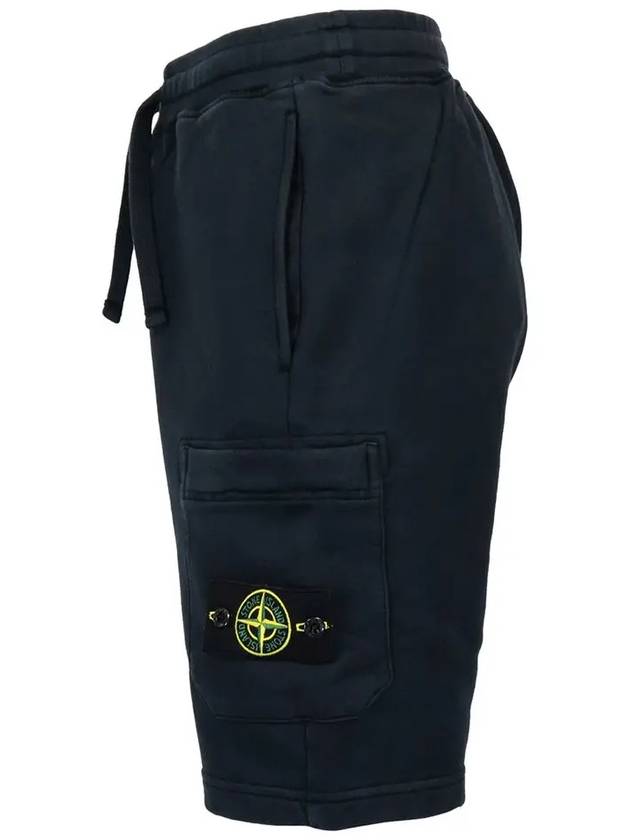 Men's Fleece Bermuda Shorts Navy - STONE ISLAND - BALAAN 4