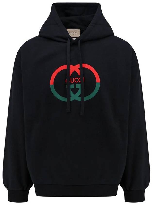 Cotton Jersey Printed Hoodie Sweatshirt Black - GUCCI - BALAAN 2