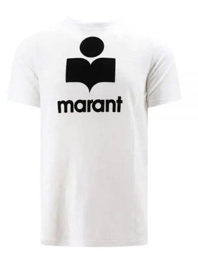 Karman Logo Print Linen Short Sleeve T-Shirt White - ISABEL MARANT - BALAAN 2