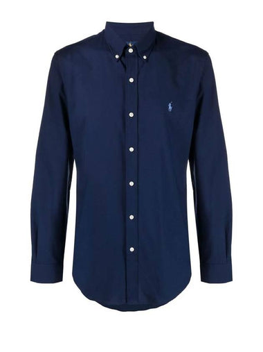 Embroidered Logo Pony Long Sleeve Shirt Navy - POLO RALPH LAUREN - BALAAN 1