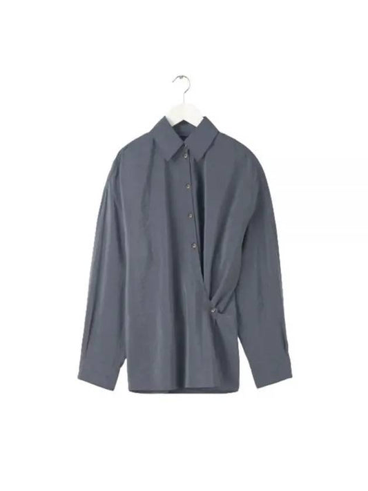 Straight Collar Twisted Shirt Grey - LEMAIRE - BALAAN 1