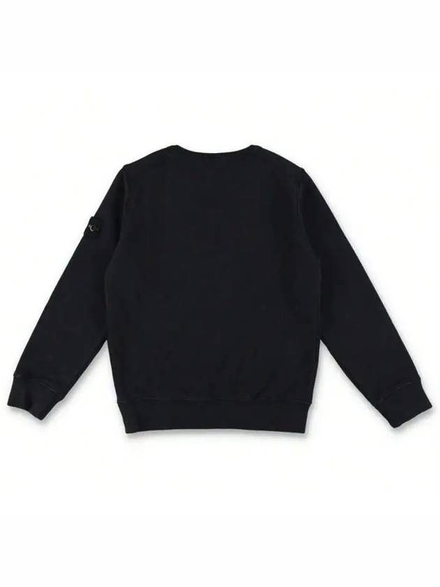 Kids Wappen Patch Organic Cotton Fleece Sweatshirt Black - STONE ISLAND - BALAAN 3