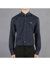 Men s Cambridge Warhorse Embroidery Logo Cotton Long Sleeve Shirt Navy - BURBERRY - BALAAN 2