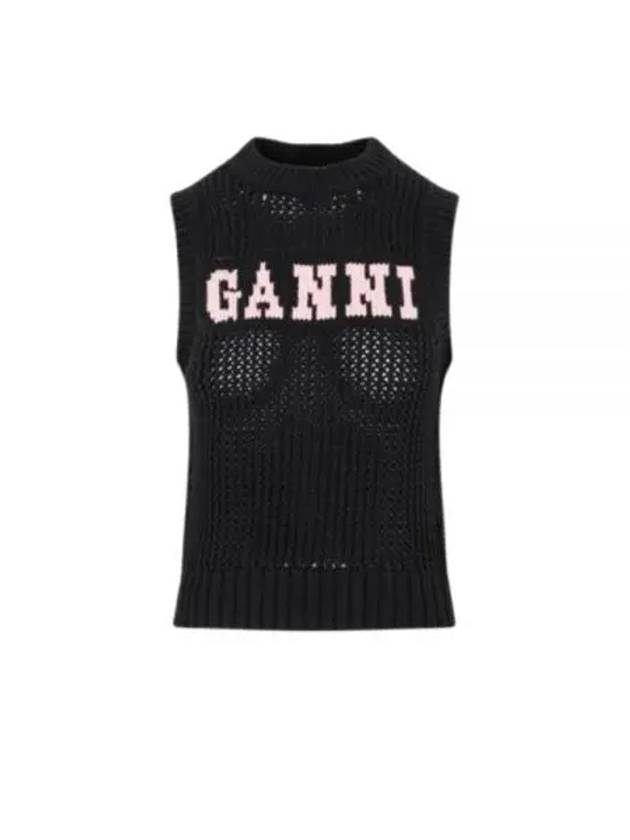 Cotton Rope Vest Black - GANNI - BALAAN 2