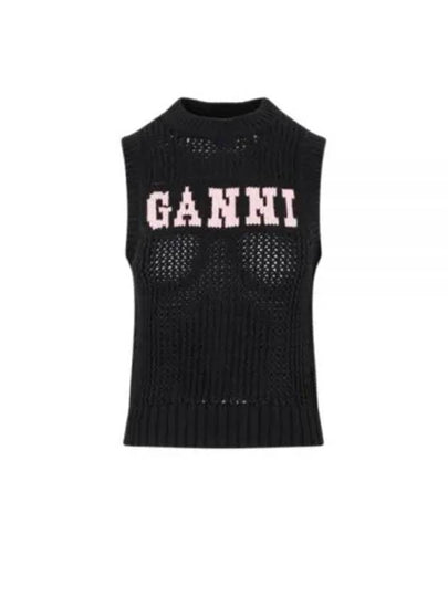 Cotton Rope Vest Black - GANNI - BALAAN 2