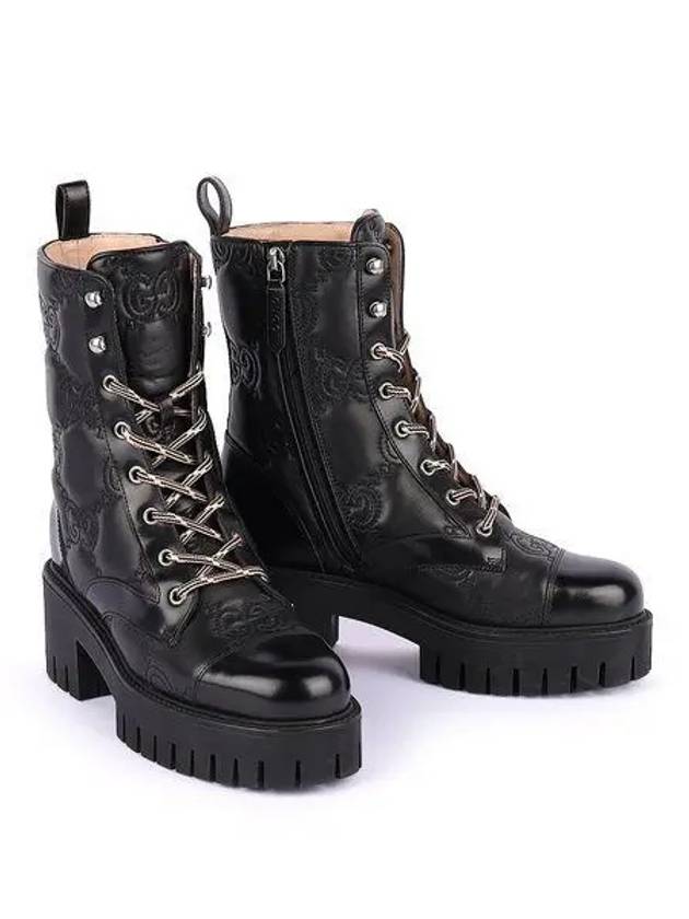 GG Quilted Lace-Up Walker Boots Black - GUCCI - BALAAN 2