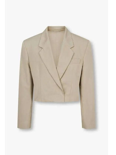 Women s Hidden Snap Button Cropped Jacket Beige - BRUNELLO CUCINELLI - BALAAN 1