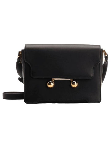 Trunkaroo Medium Leather Shoulder Bag Black - MARNI - BALAAN 1