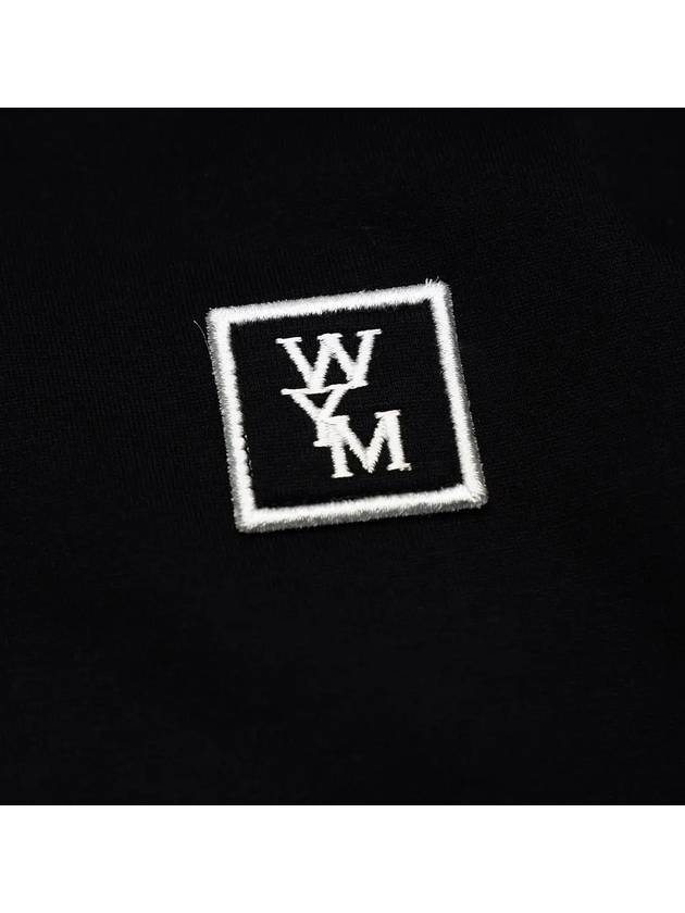 Back Logo Round Neck Cotton Short Sleeve T-Shirt Black - WOOYOUNGMI - BALAAN 4