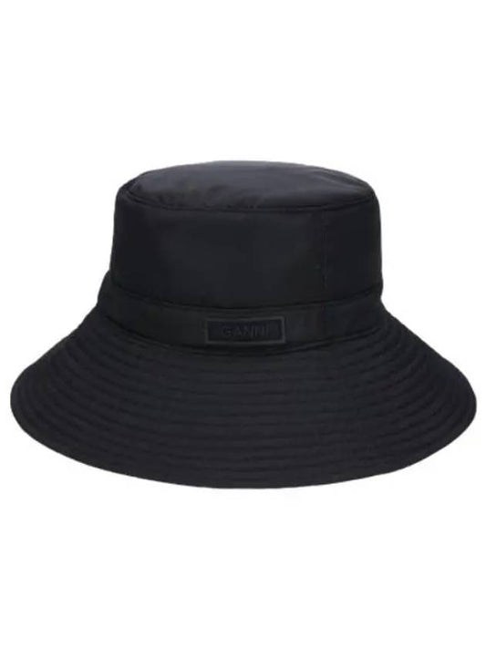 Recycle Tech Bucket Hat Black - GANNI - BALAAN 1
