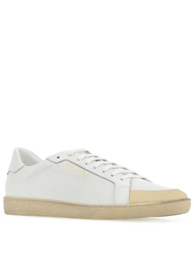 perforated leather low-top sneakers white - SAINT LAURENT - BALAAN 3