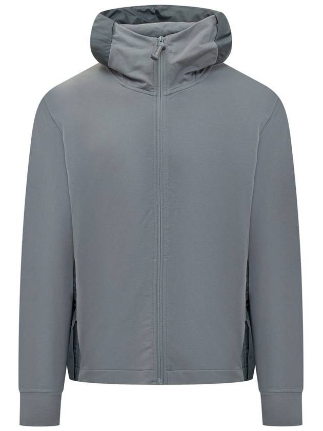 Metropolis Series Stretch Fleece Mixed Hooded Jacket Turbulence - CP COMPANY - BALAAN 2