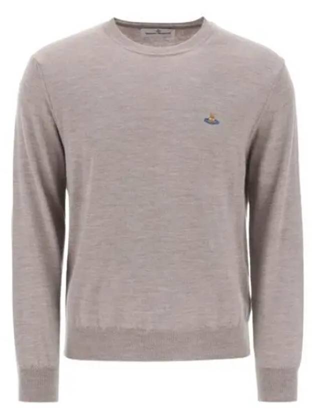 Embroided Logo Merino Wool Knit Top Grey - VIVIENNE WESTWOOD - BALAAN 2