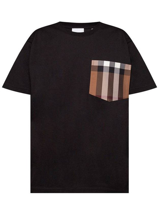 Vintage Check Pocket Short Sleeve T-Shirt Black - BURBERRY - BALAAN 1