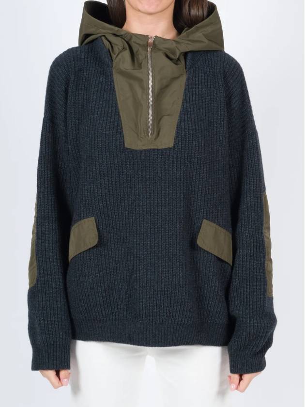 Nylon mix panel hooded knit top - SEMI COUTURE - BALAAN 2