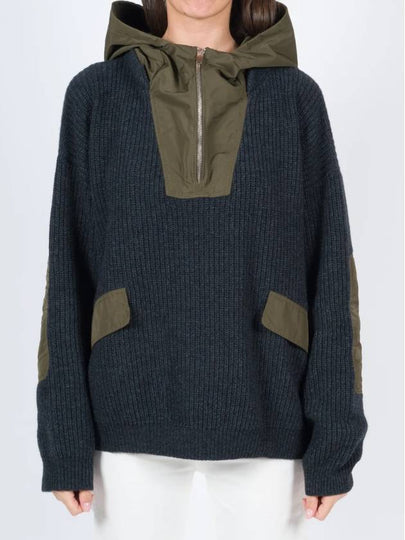 Nylon mix panel hooded knit top - SEMI COUTURE - BALAAN 2