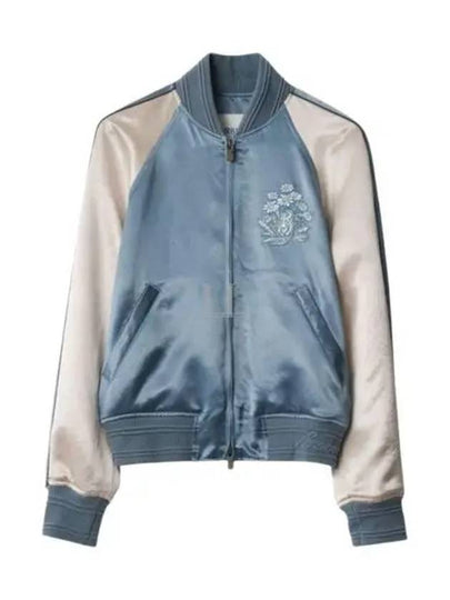 EKD Satin Bomber Jacket Blue - BURBERRY - BALAAN 2