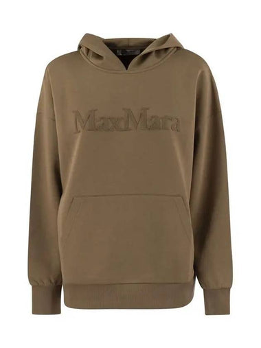 SAPORE logo embroidery hoodie camel 2429946031 004 - MAX MARA - BALAAN 1