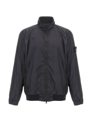 Crinkle Reps Wappen Bomber Jacket Black - STONE ISLAND - BALAAN 1