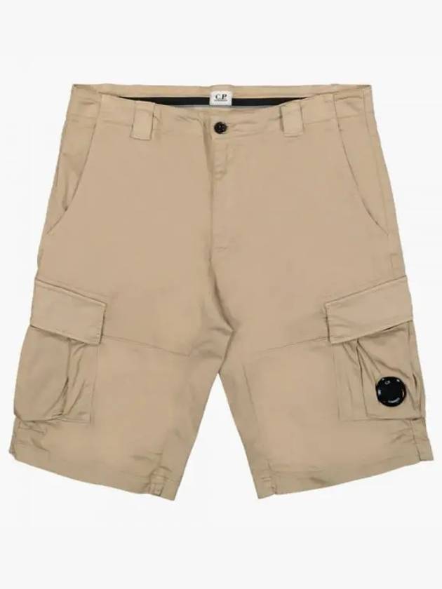 Men's Stretch Satin Lens Cargo Shorts Beige - CP COMPANY - BALAAN 2