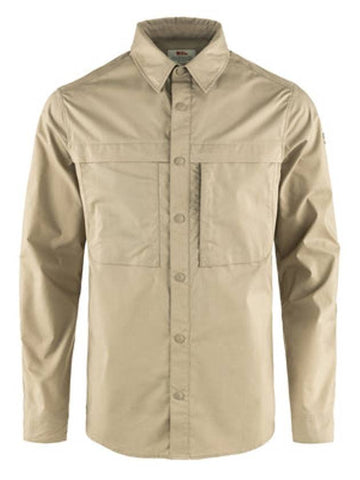 Men's Abisko Trail Long Sleeve Shirt Fossil - FJALL RAVEN - BALAAN 1