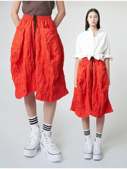 Crinkle Bermuda Wide Pants Acid Orange - ATHPLATFORM - BALAAN 2