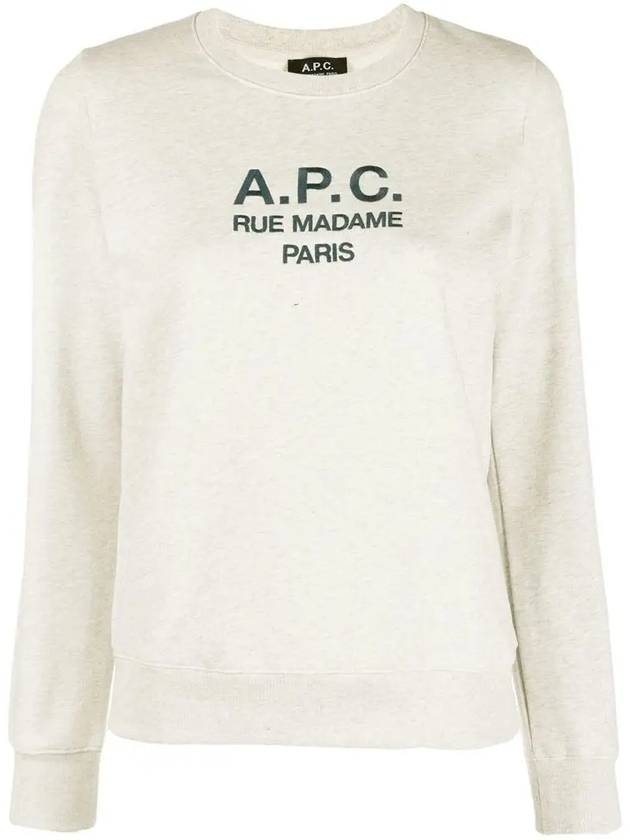 Women's Tina Logo Sweat Sweatshirt Heather Ecru - A.P.C. - BALAAN 3