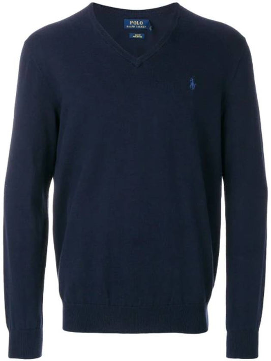 V-neck logo embroidery sweater 710670789004 - POLO RALPH LAUREN - BALAAN.