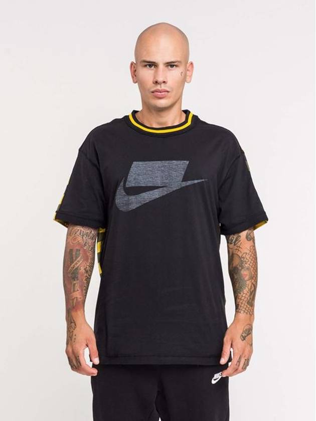 Sportswear Logo Back Check Short Sleeve T-Shirt Yellow Black - NIKE - BALAAN 6