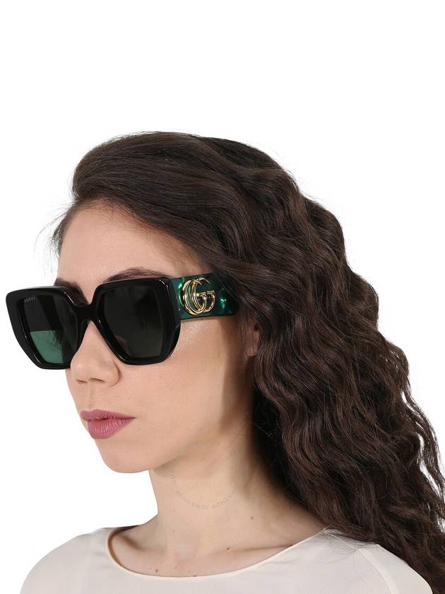 Eyewear Interlocking G Two-tone Bold Sunglasses Black Green - GUCCI - BALAAN 3