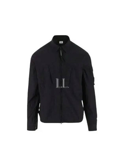 Taylon L Zipped Long Sleeve Shirt Black - CP COMPANY - BALAAN 2