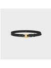 Triomphe Taurillon Medium Leather Belt Black - CELINE - BALAAN 4