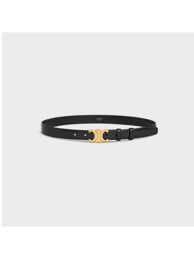 Triomphe Taurillon Medium Leather Belt Black - CELINE - BALAAN 4