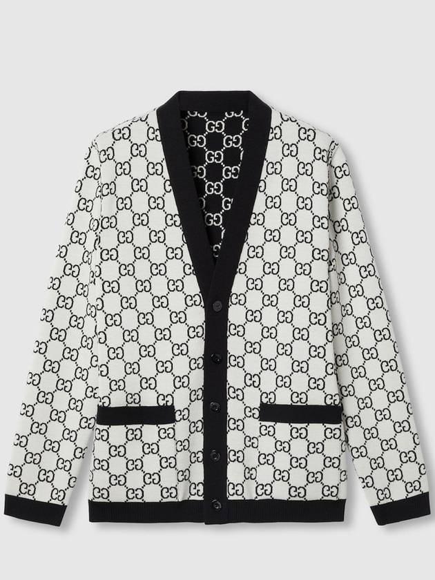 Reversible GG Wool Jacquard Cardigan Grey - GUCCI - BALAAN 6