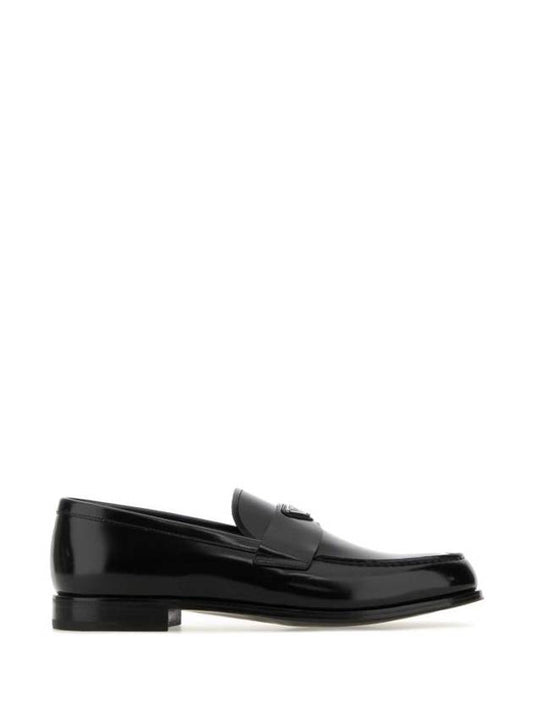 brushed leather loafers black - PRADA - BALAAN 1