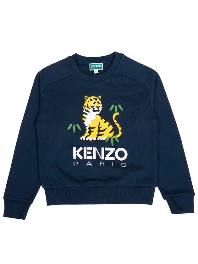 Kids Tiger Logo Print Sweatshirt Marine - KENZO - BALAAN 2