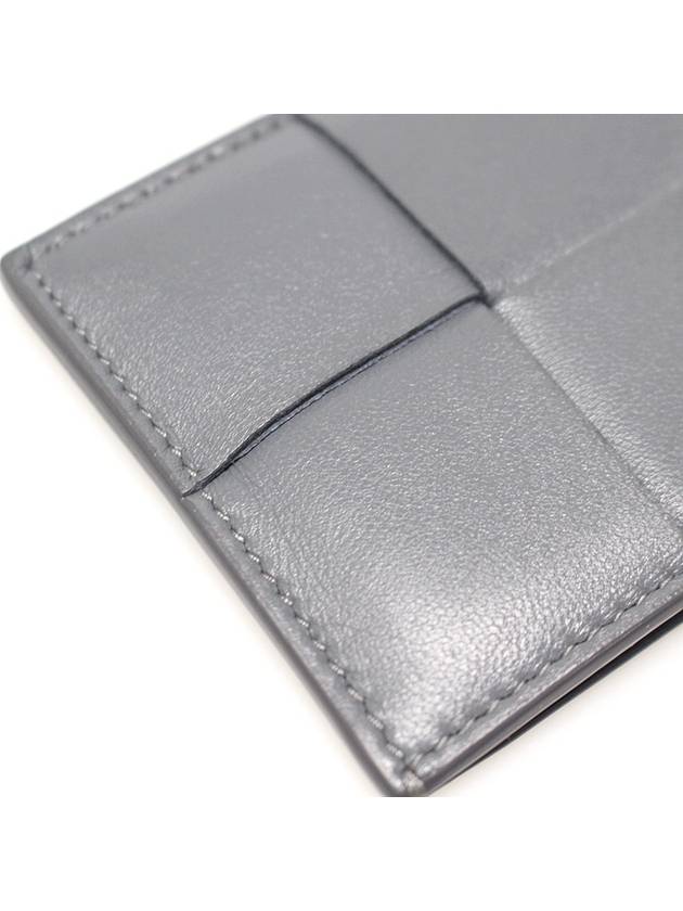 649597 Gray Calfskin Intrecciato Card Holder - BOTTEGA VENETA - BALAAN 6