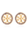 Miller Crystal Stud Earrings Gold - TORY BURCH - BALAAN 2