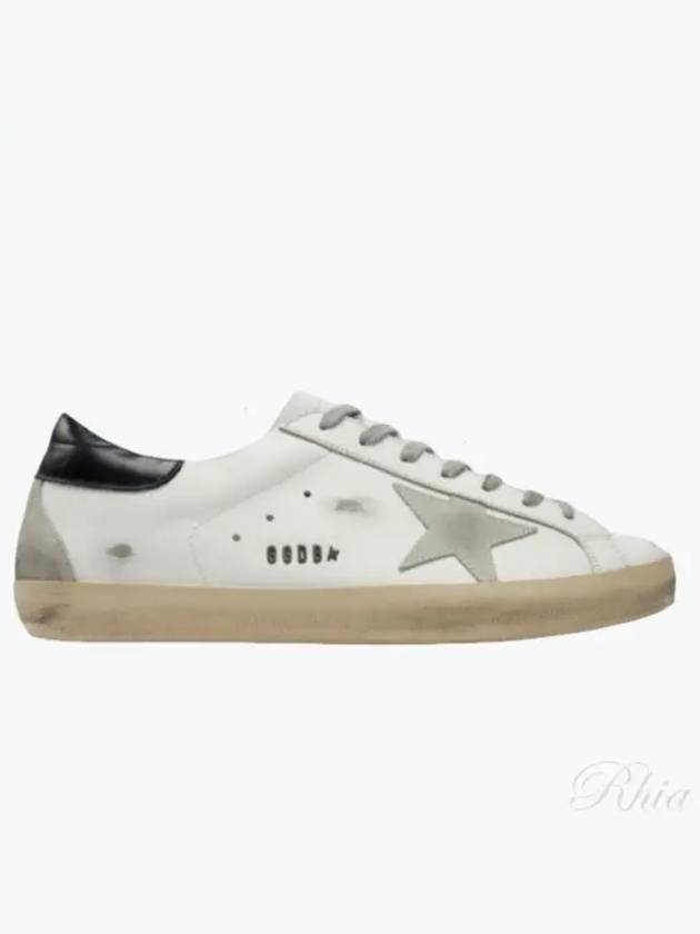 Men's Black Heel Tab Metal Stud Lettering Superstar Low Top Sneakers White - GOLDEN GOOSE - BALAAN 2