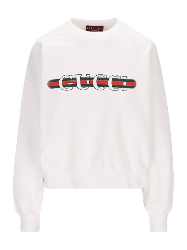 Print Cotton Jersey Sweatshirt White - GUCCI - BALAAN 2