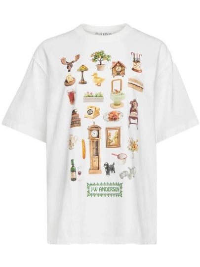 Diorama Printed  Short Sleeve T-Shirt White - JW ANDERSON - BALAAN 2