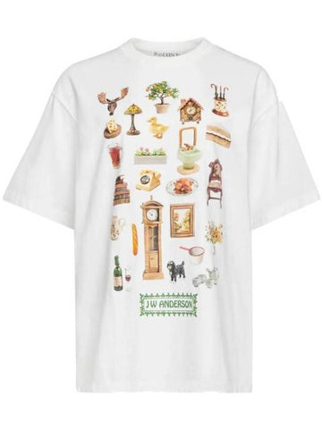 Diorama Printed  Short Sleeve T-Shirt White - JW ANDERSON - BALAAN 1