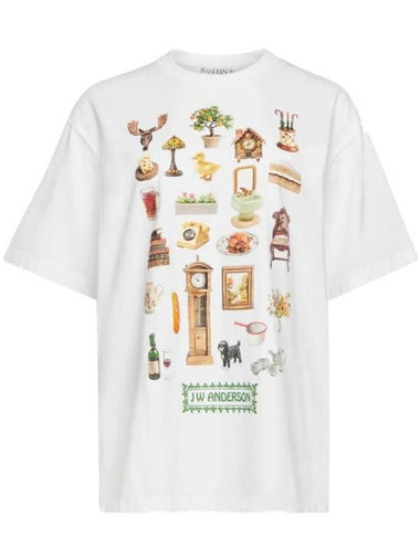 Diorama Printed  Short Sleeve T-Shirt White - JW ANDERSON - BALAAN 1