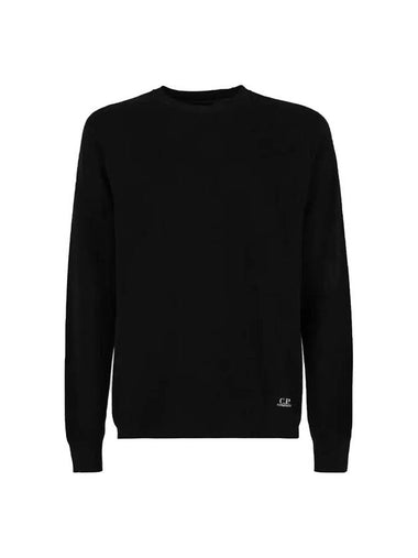 Mini Logo Crew Neck Knit Top Black - CP COMPANY - BALAAN 1