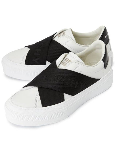 Double Webbing Strap Slip-Ons Black White - GIVENCHY - BALAAN 2