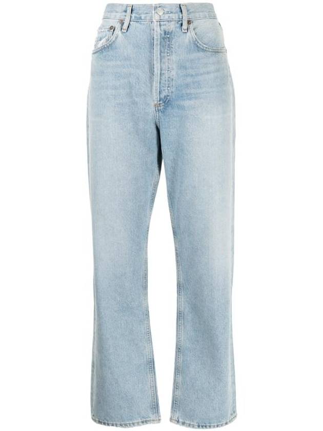 90s High Rise Denim Straight Jeans Light Blue - AGOLDE - BALAAN 2