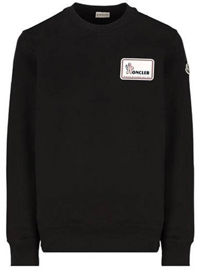 Logo Patch Cotton Sweatshirt Black - MONCLER - BALAAN 2