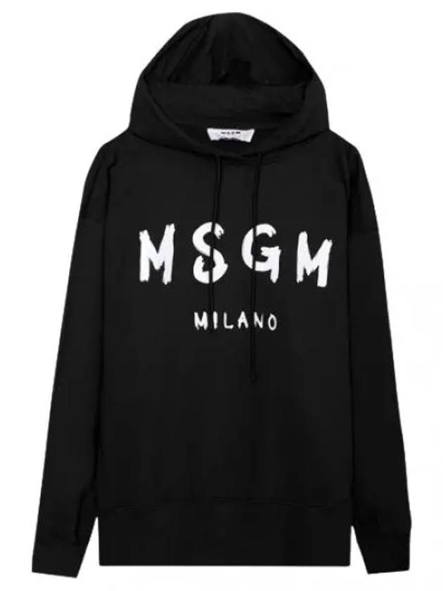 brushed logo hooded sweatshirt women - MSGM - BALAAN 1