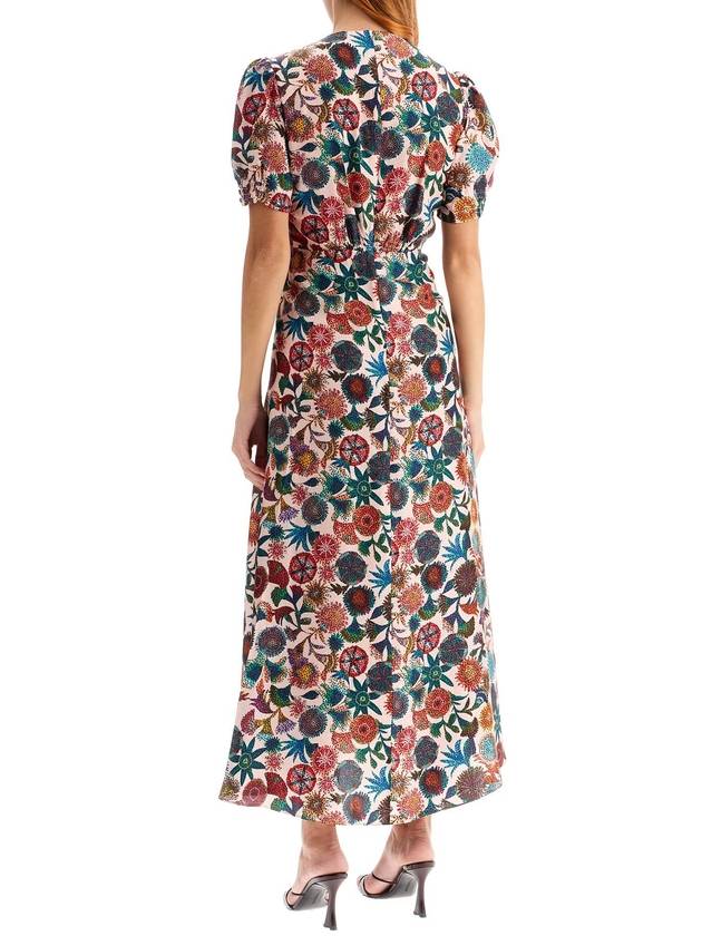 'lea' long dress in printed silk - SALONI - BALAAN 3