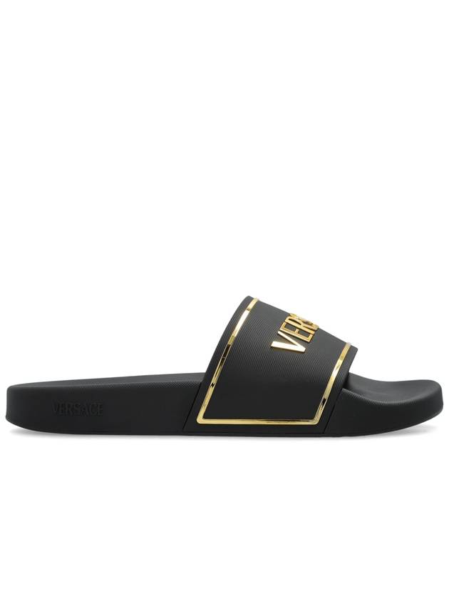 Versace Rubber Slides, Men's, Black - VERSACE - BALAAN 1